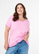 Solid-coloured basic cotton T-shirt, Pink, Model image number 0