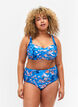 Extra high-waisted bikini bottom with print, Blue, Model image number 0