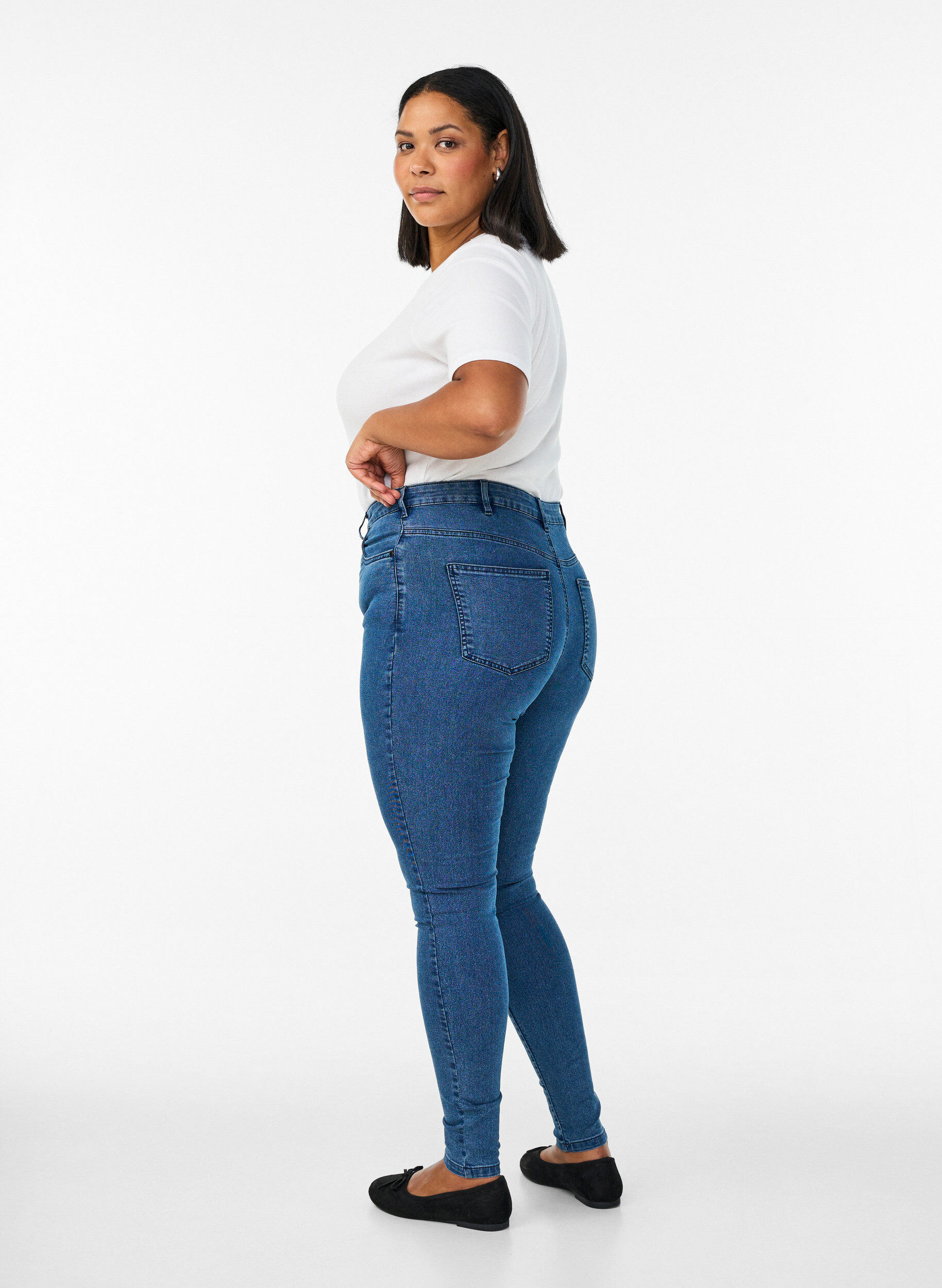 ZizzifashionAmy high-waisted super slim fit jeans, Blue, Model image number 1