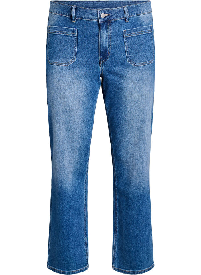 Jeans with front pockets and straight legs, Light Blue, Packshot image number 0