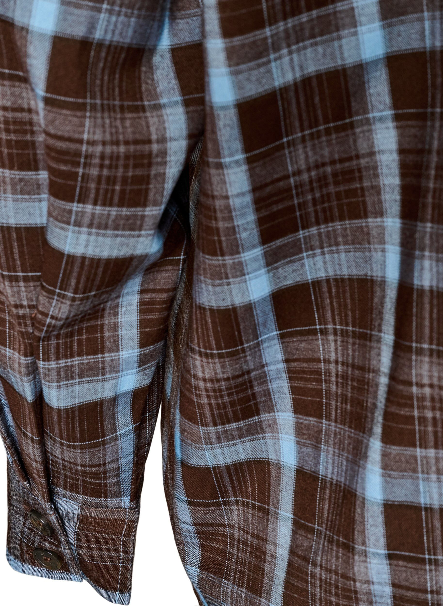 ZizzifashionChecked shirt with a loose fit, Brown, Packshot image number 3