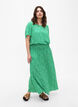 FLASH - Viscose maxi skirt with smocking, Green, Model image number 1