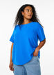 Short-sleeved blouse with round neck, Blue, Model image number 0