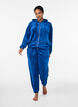 Velour trousers with embossed pattern, Blue, Model image number 0