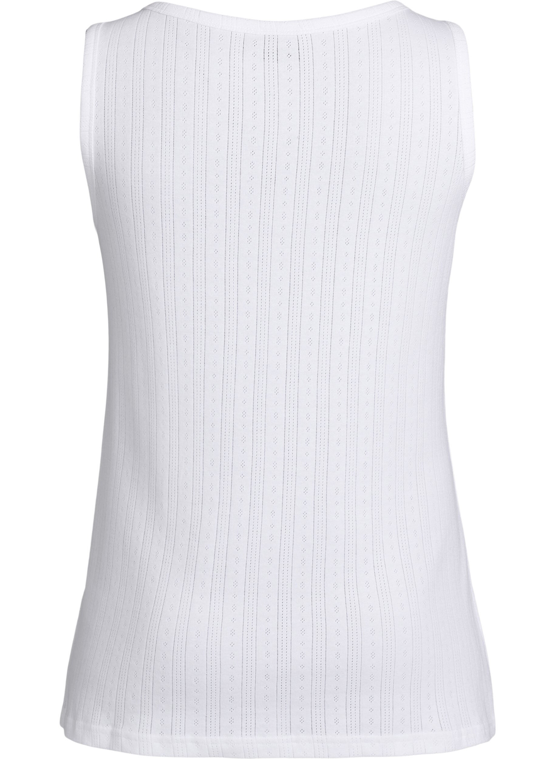 ZizzifashionNight top in organic cotton with a textured pattern, White, Packshot image number 1
