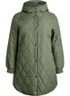 Mid-length quilted jacket with a hood, Green, Packshot image number 0