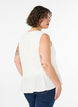 Sleeveless blouse with texture and a tie fastening, Vanilla, Model image number 2
