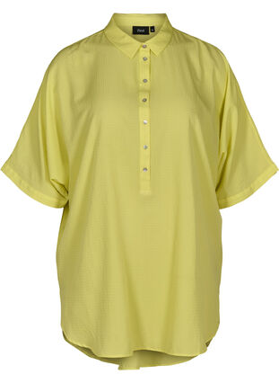 Short-sleeved oversize shirt, Sunny Lime, Packshot image number 0