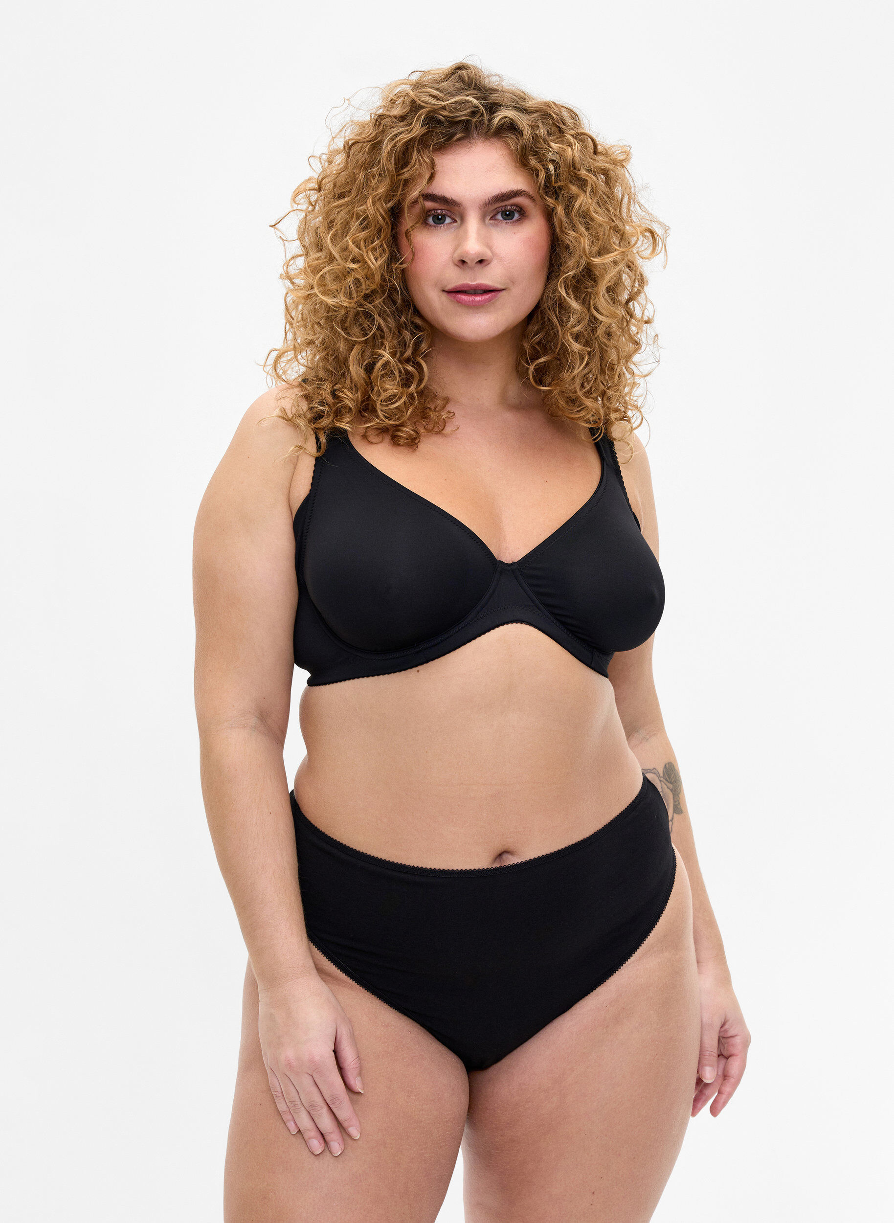 7-pack cotton g-string, Black, Model