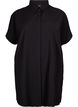 Long viscose shirt with short sleeves, Black, Packshot image number 0