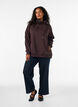 Sweatshirt with high collar and pockets, Brown, Model image number 1