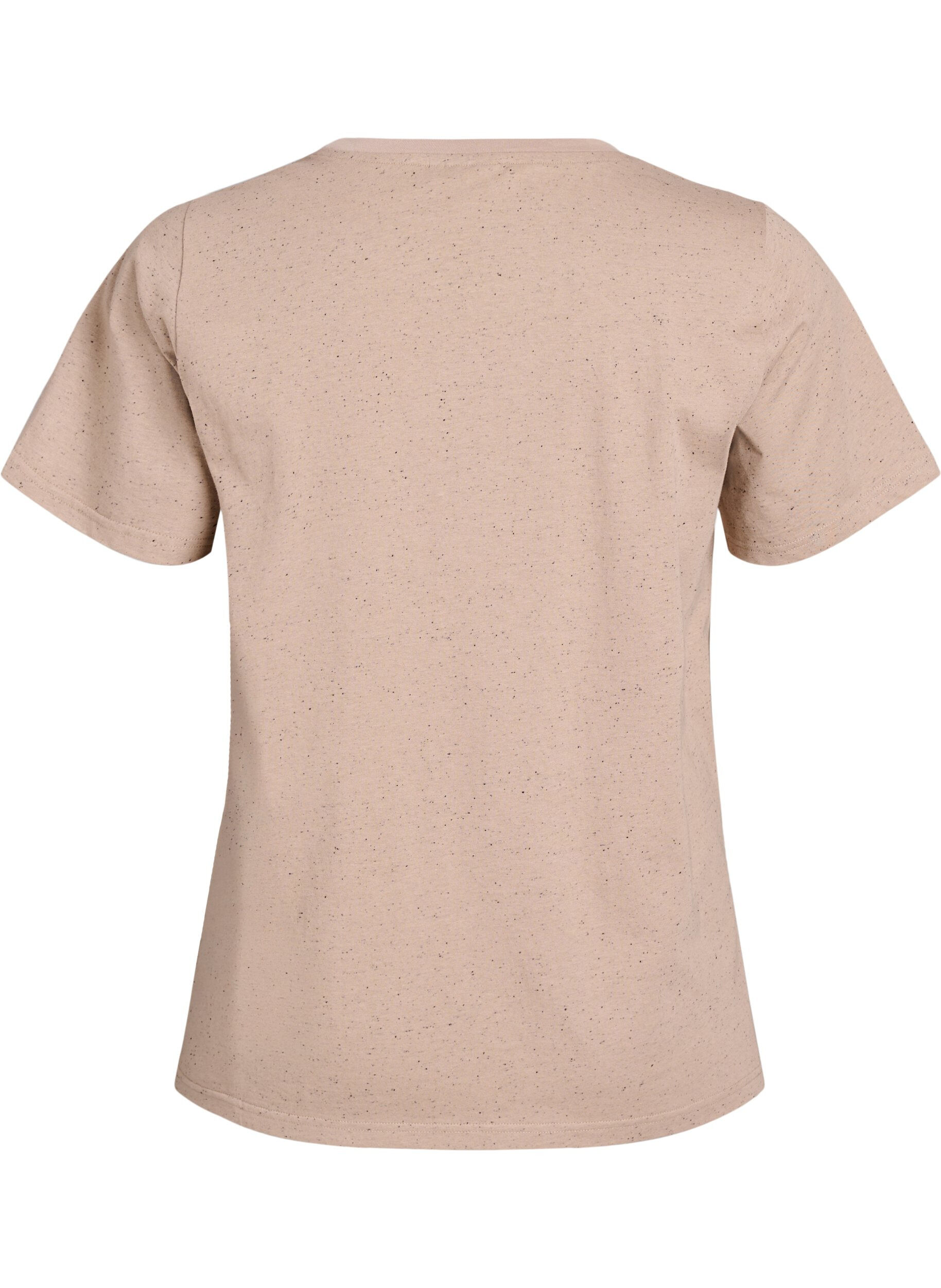 Zizzifashion Cotton T-shirt with round neck, Beige, Packshot image number 1