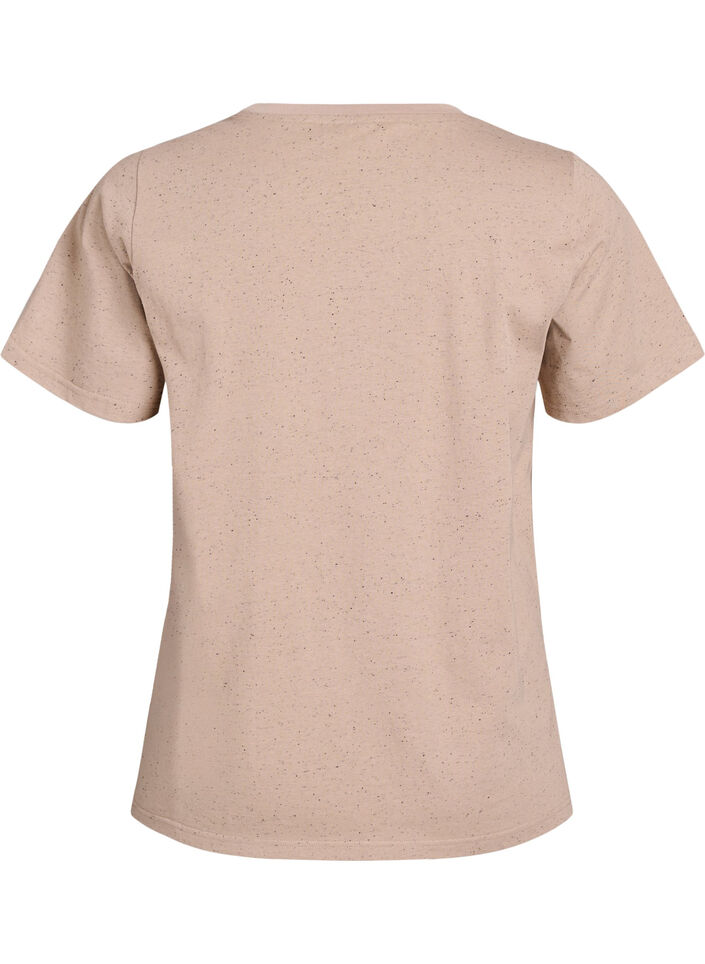 Cotton T-shirt with round neck, Beige, Packshot image number 1