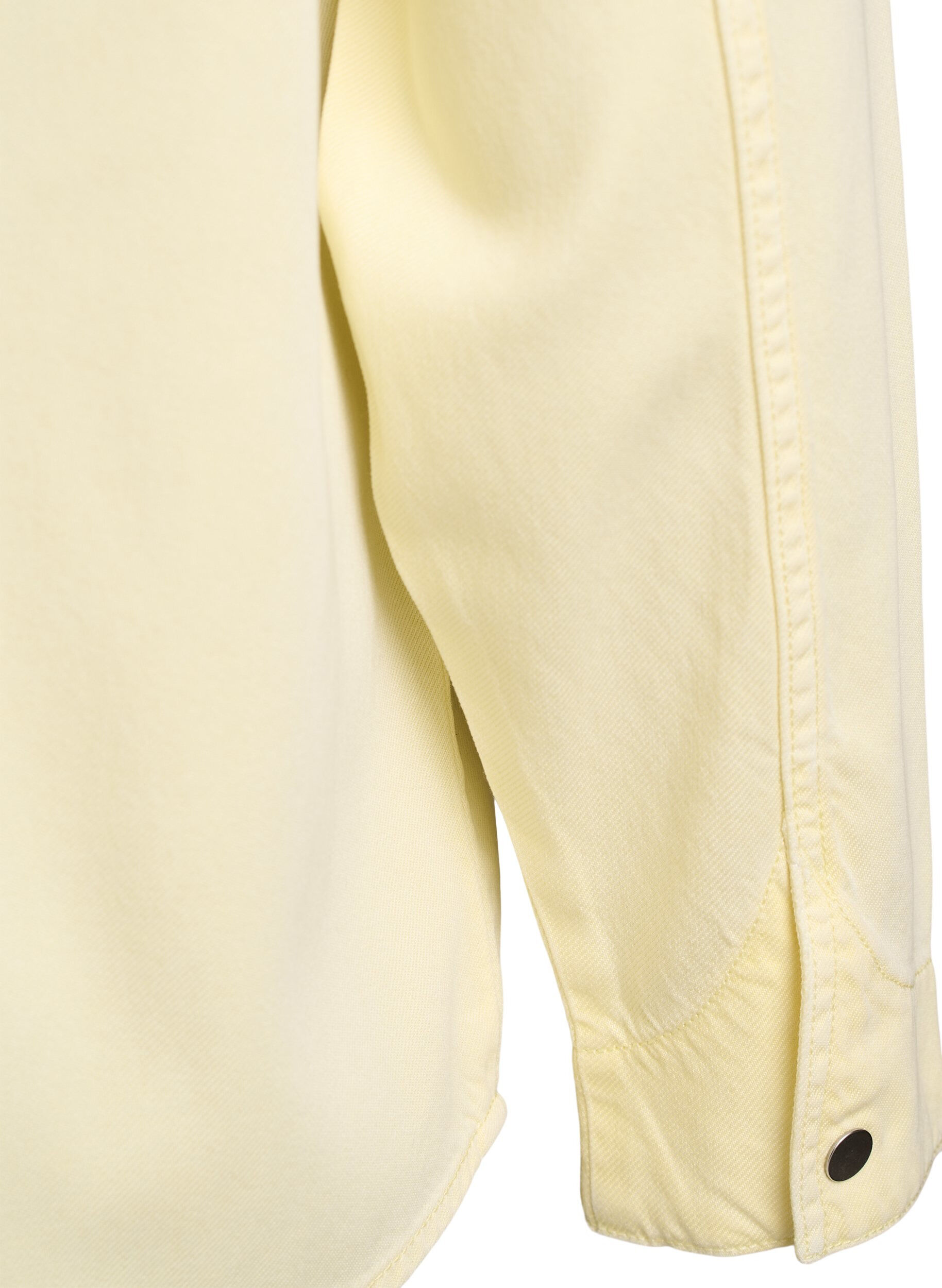 Zizzifashion Denim shirt with chest pockets, Yellow, Packshot image number 3
