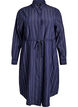 Long shirt with pinstripes and a tie-belt, Blue, Packshot image number 0