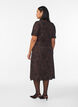 Textured midi dress with short sleeves, Brown, Model image number 1