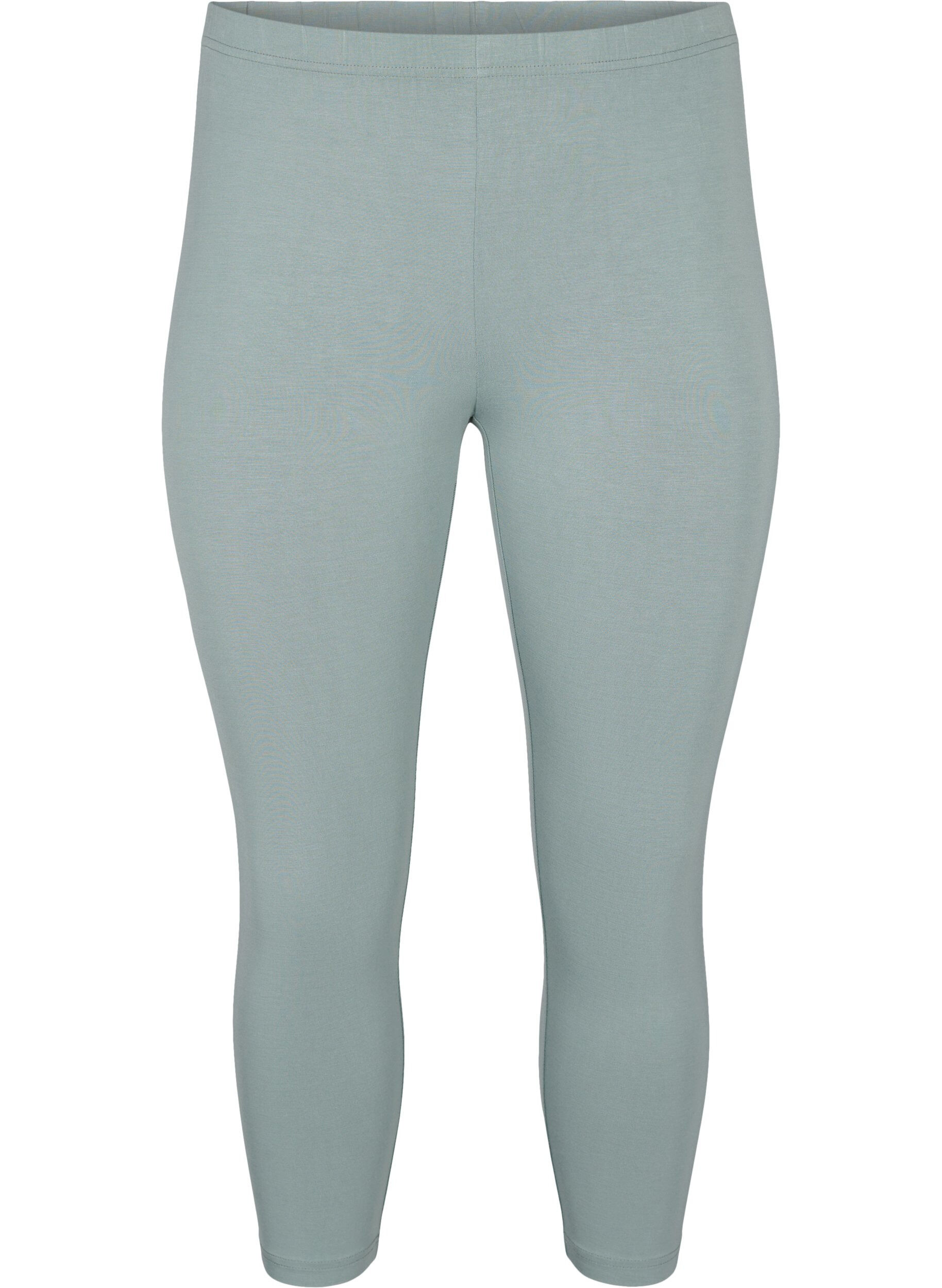 Zizzifashion Basic 3/4 leggings in viscose, Green, Packshot image number 0