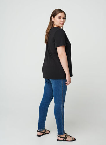 Short-sleeved t-shirt with print, Black , Model image number 1