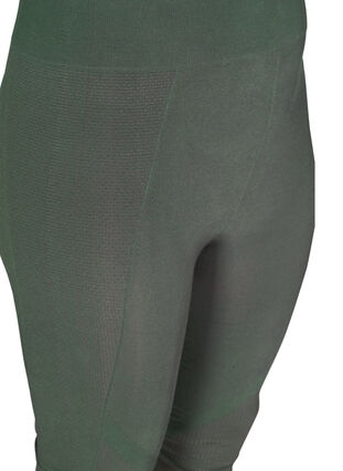 High waisted, textured workout leggings, Green As SS, Packshot image number 2
