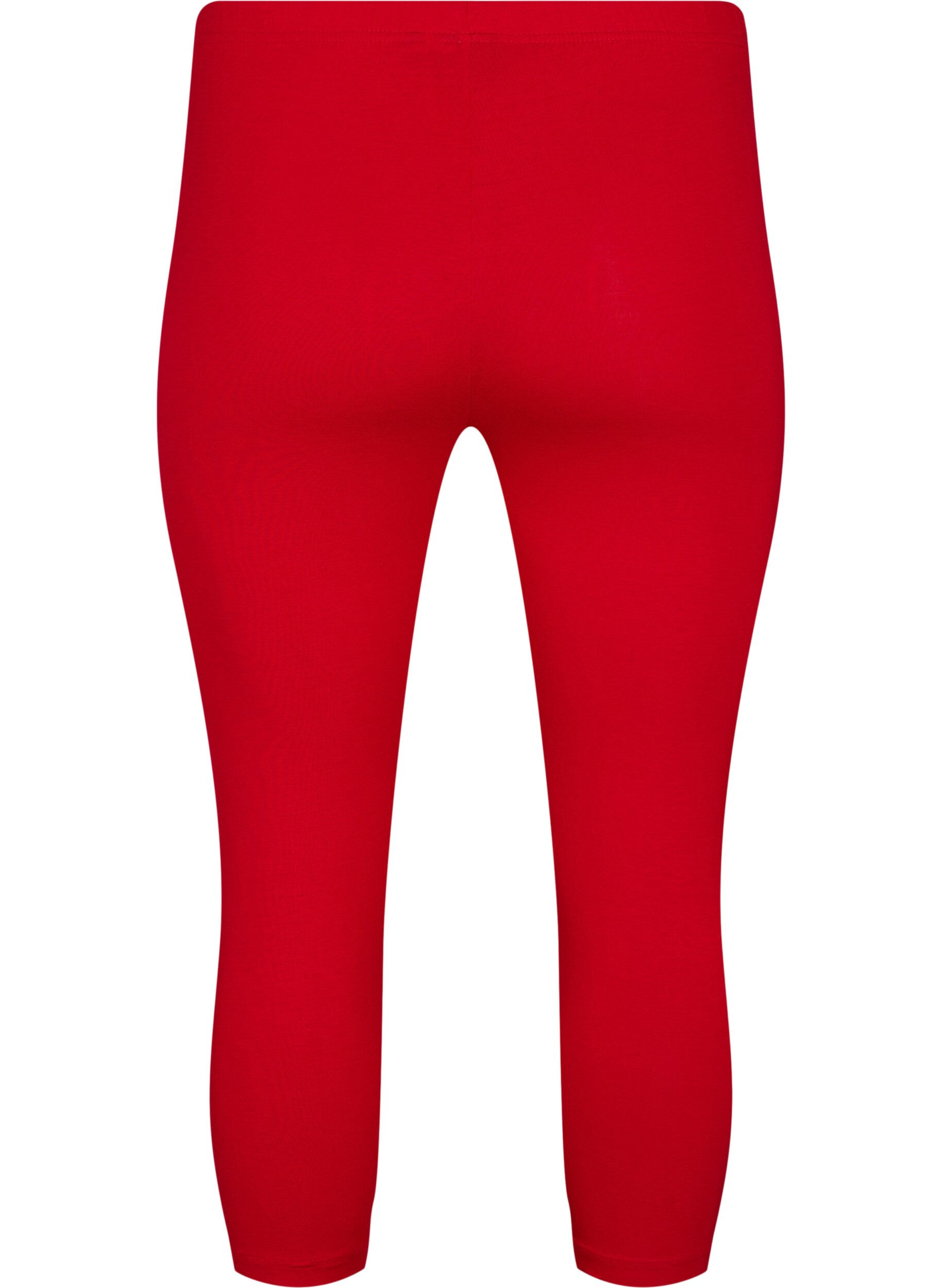 Zizzifashion Basic 3/4-length viscose leggings, Red, Packshot image number 1