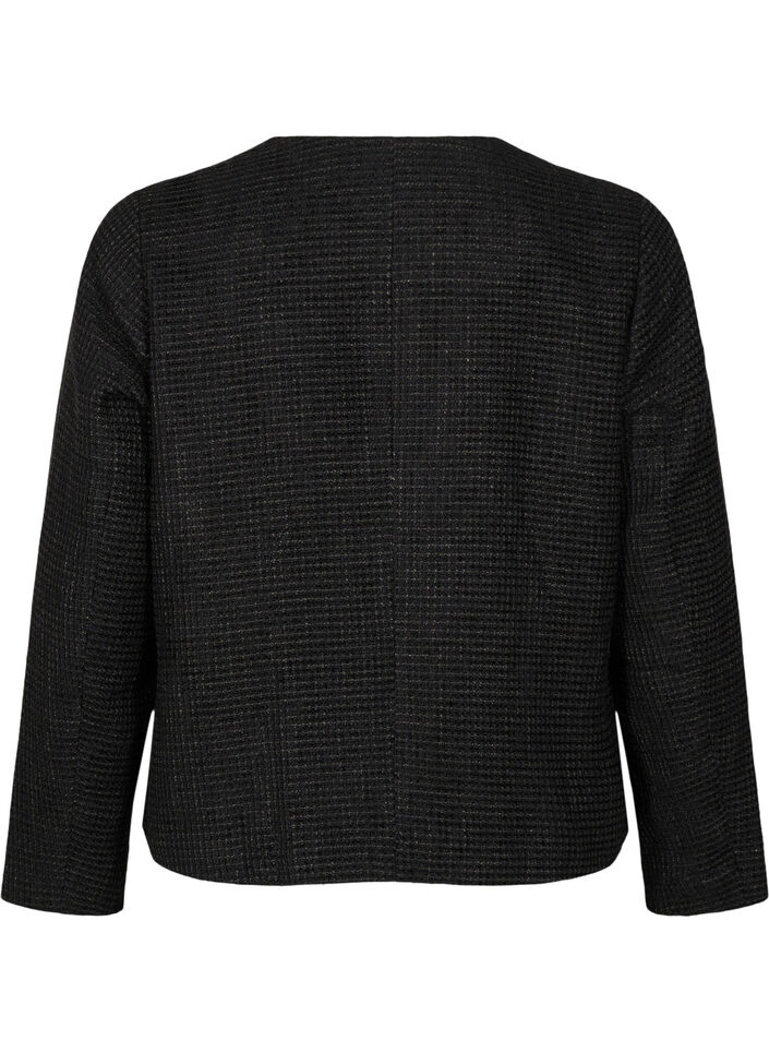Boucle jacket with pockets and decorative buttons, Black, Packshot image number 1