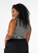 Striped tank top with a rib structure, Black Snow W. Stripe, Model image number 1