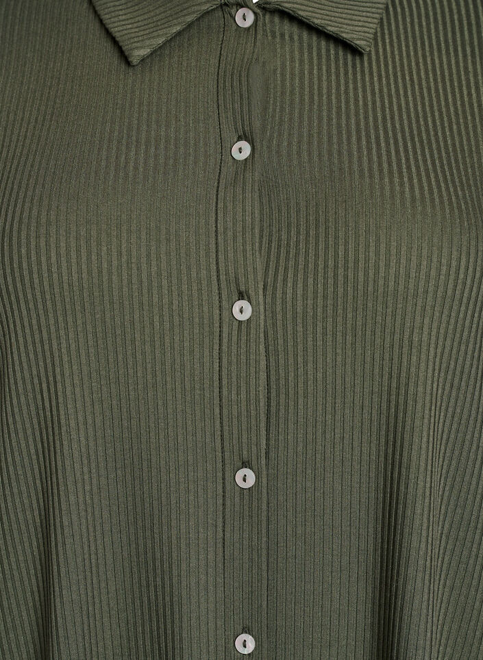 Maxi dress in jersey with collar and short sleeves, Green, Packshot image number 2