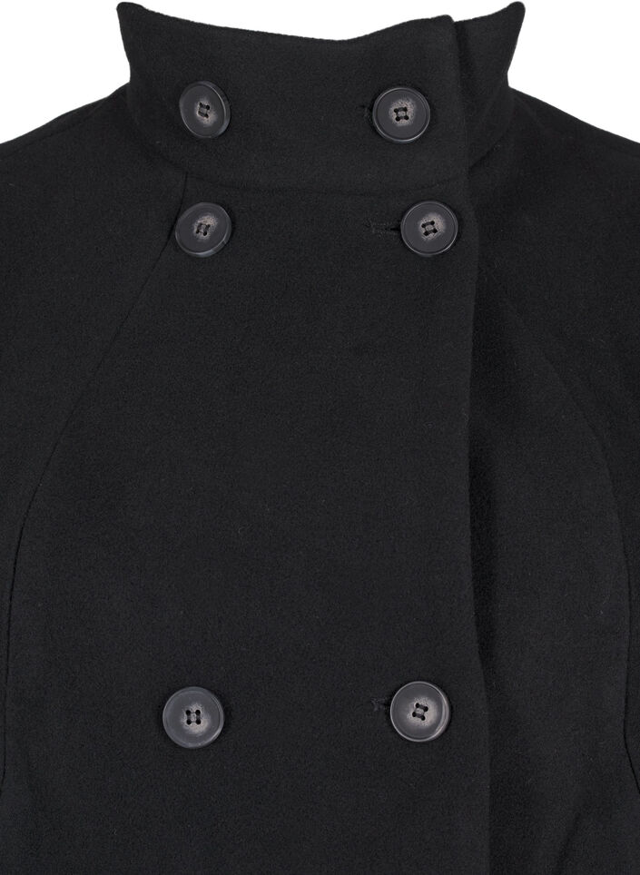 Short A-line coat, Black, Packshot image number 2
