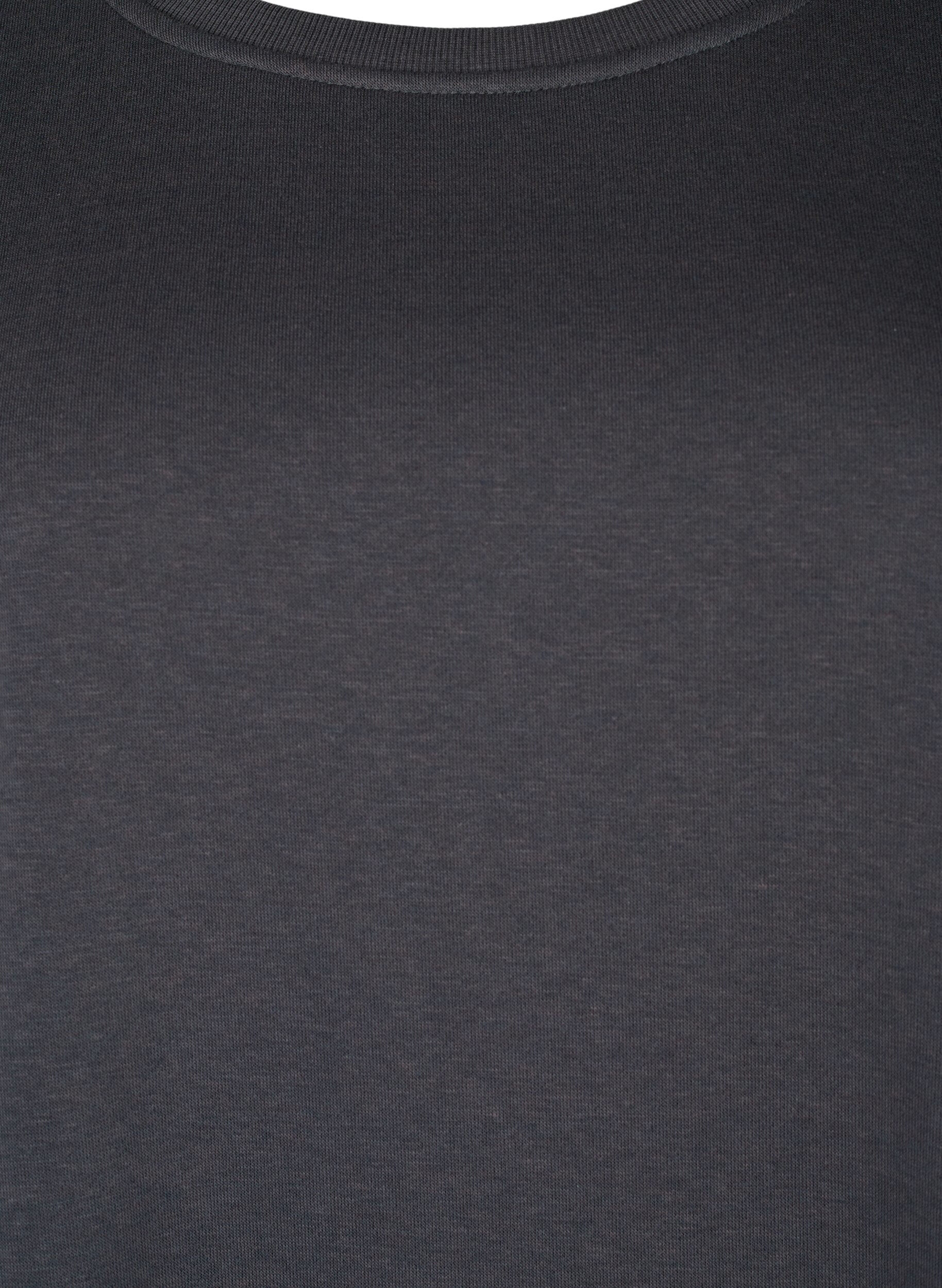 Zizzifashion Sweat dress with embroidered details, Dark Grey, Packshot image number 2