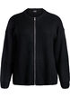 Knit cardigan with zip, Black, Packshot image number 0