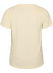 Cotton T-shirt with front print and V-neck, Beige, Packshot image number 1