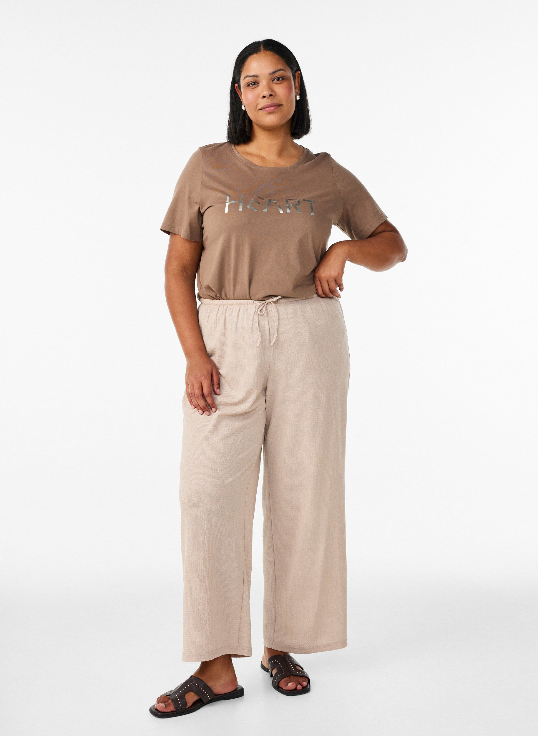 ZizzifashionT-shirt with motif, Brown, Model image number 1