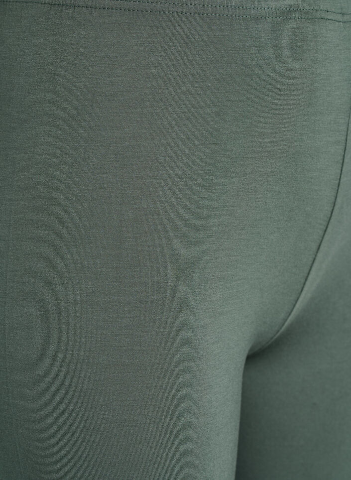 Basic 3/4 leggings in viscose, Green, Packshot image number 2
