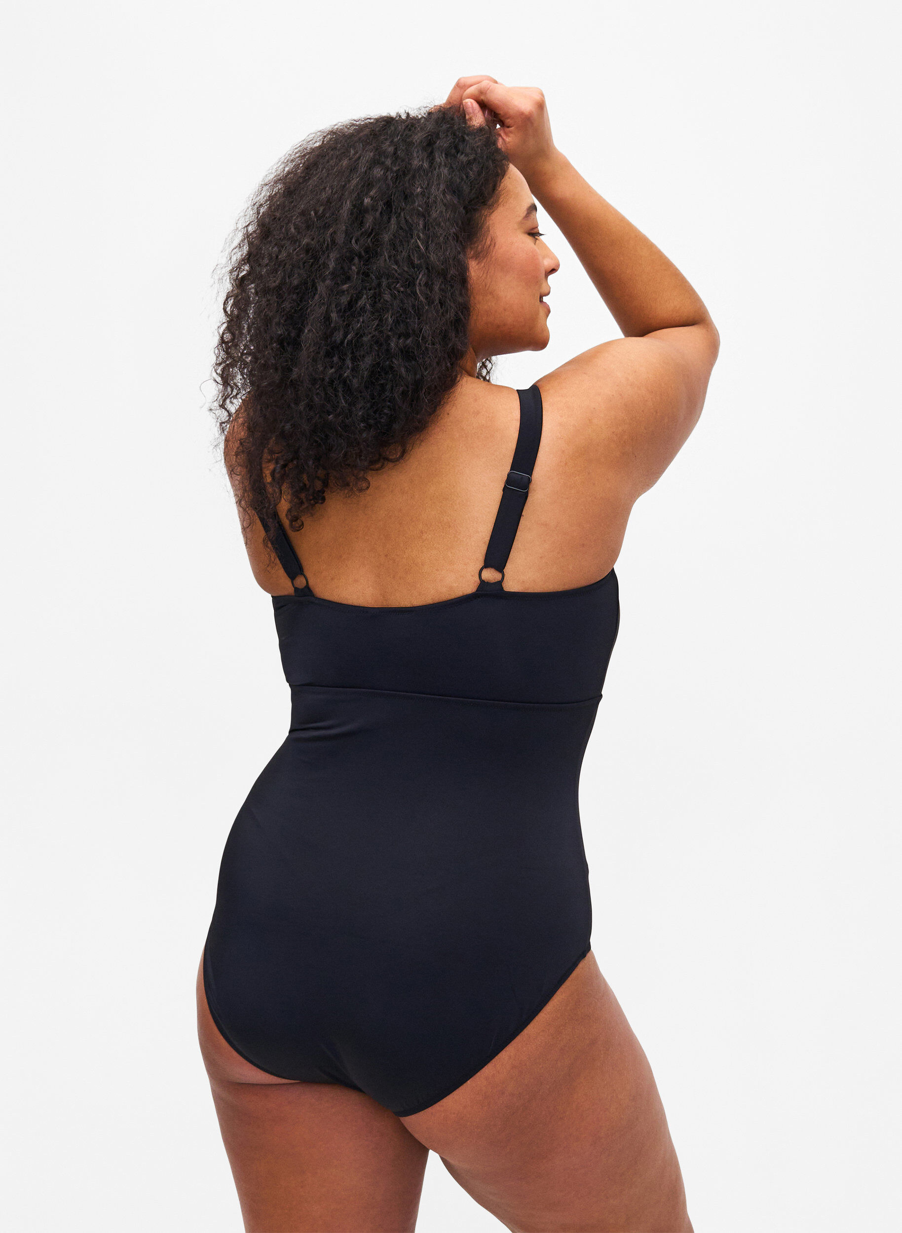 Zizzifashion Swimsuit with string detail, Black, Model image number 1