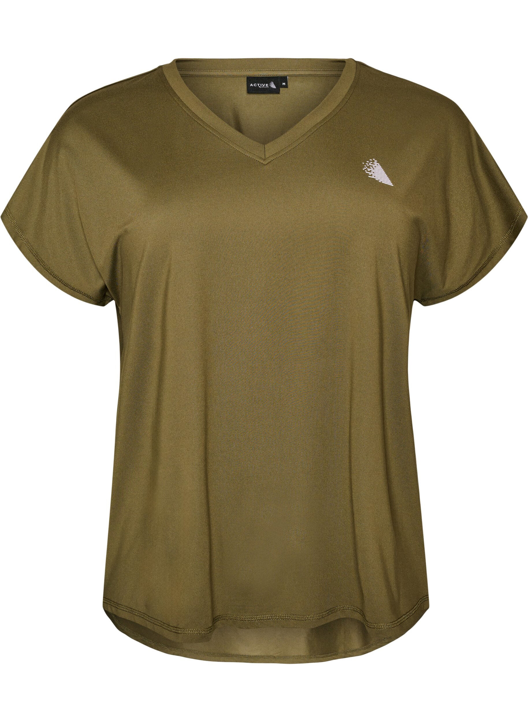 Zizzifashion Short sleeve sport t-shirt with v-neck, Green, Packshot image number 0