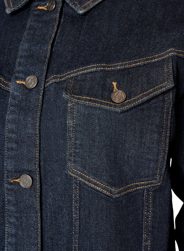 Classic denim jacket with contrast stitching, Blue, Packshot