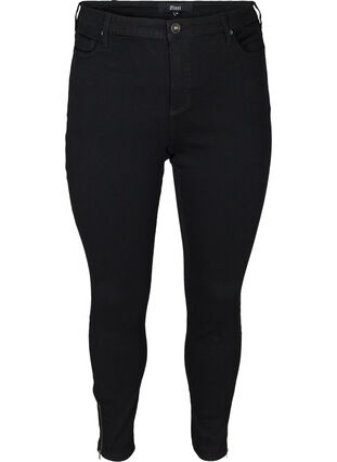 Cropped Amy jeans with a high waist and zip, Black, Packshot image number 0