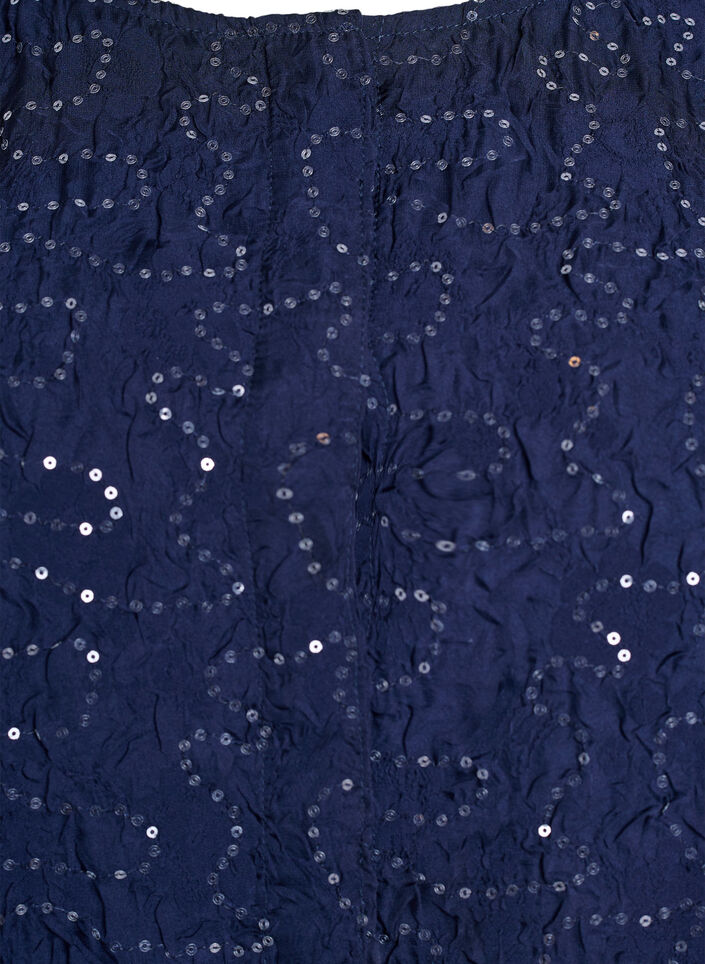Party blouse with sequins and 1/2 sleeves, Blue, Packshot image number 2