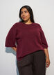 Loose knitted blouse with short sleeves, Red, Model image number 0