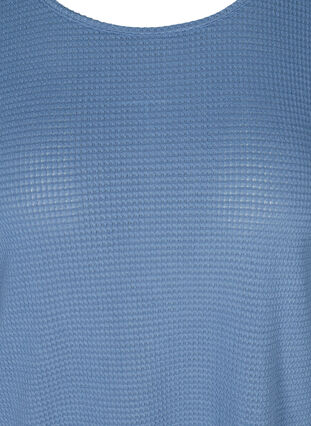 Long-sleeved blouse with round neck, Bijou Blue, Packshot image number 2
