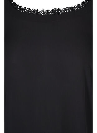 Top with 3/4 sleeves and lace back, Black, Packshot image number 2