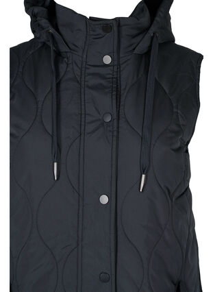 Hooded vest with pockets, Black, Packshot image number 2