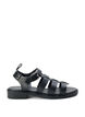 Wide fit leather sandal, Black, Packshot image number 0