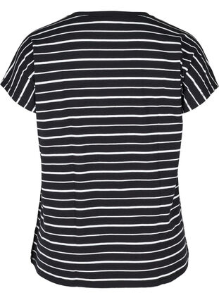 Striped t-shirt in cotton, Black/White Stripe, Packshot image number 1