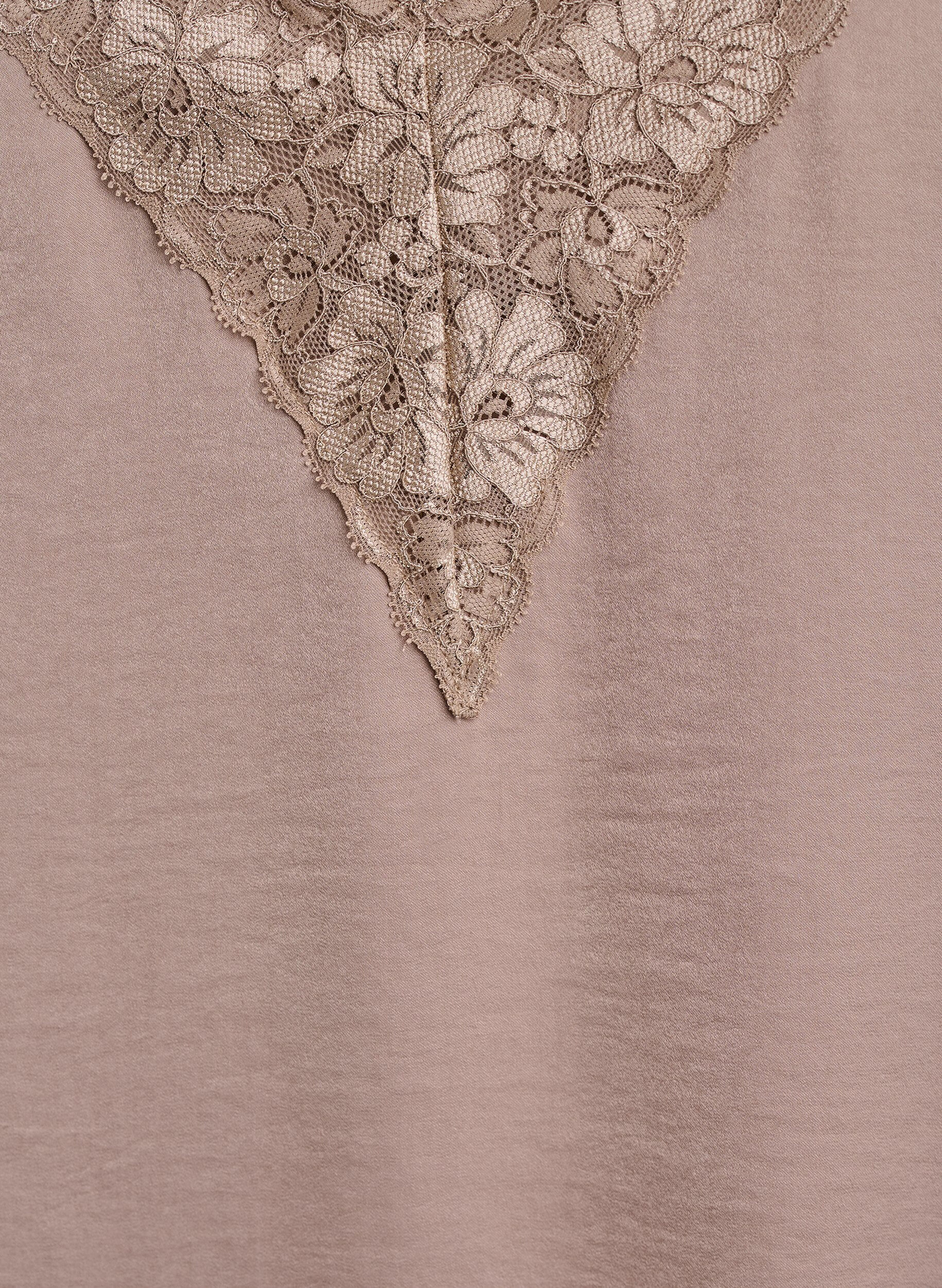 Zizzifashion Sleeveless top with lace, Beige, Packshot image number 2