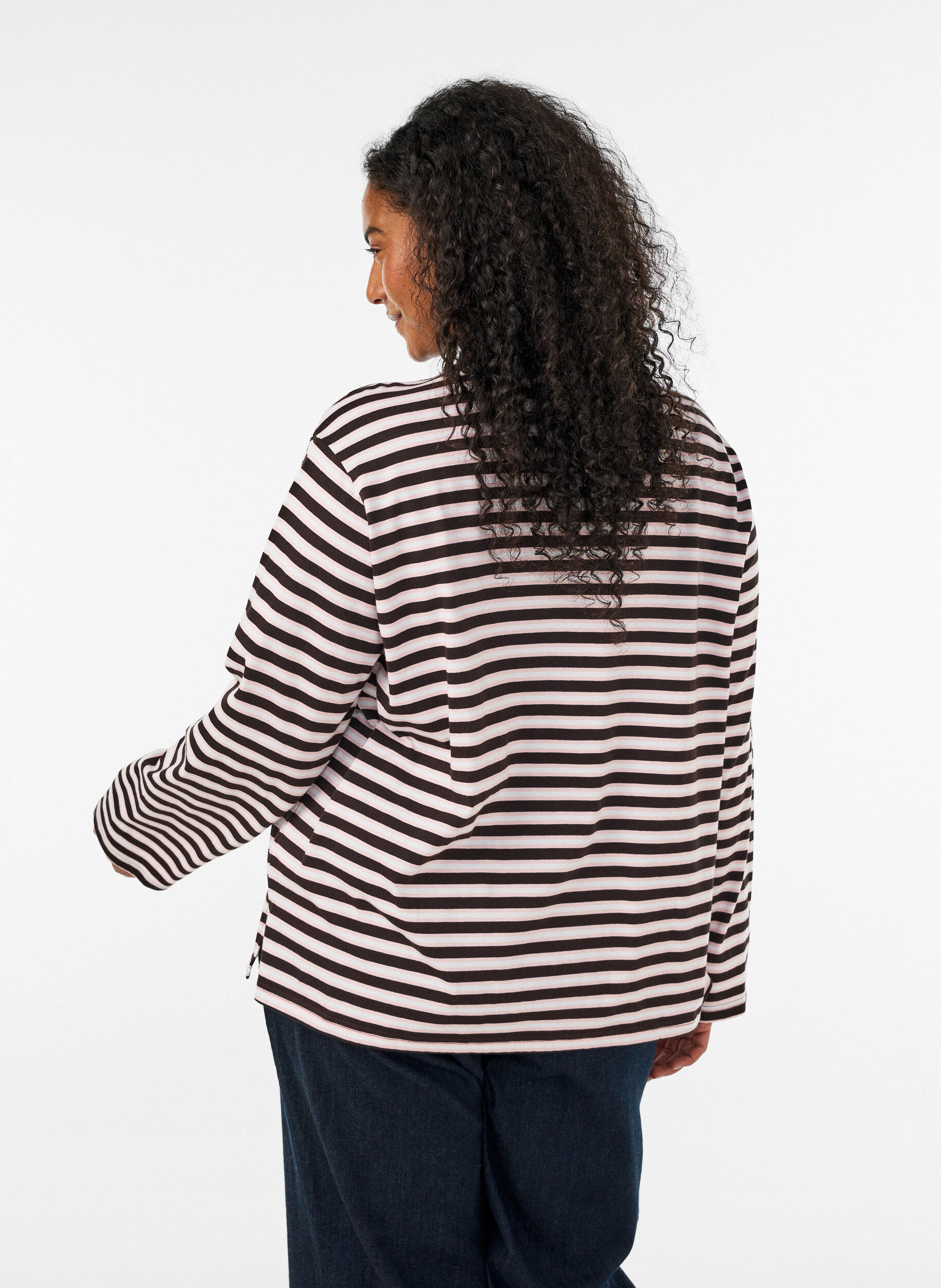 ZizzifashionBasic t-shirt with long sleeves, Pink, Model image number 2