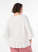 Blouse with texture, V-neck and ruffles, Vanilla, Model image number 2