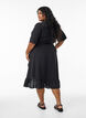Solid coloured wrap dress with short sleeves, Black, Model image number 2