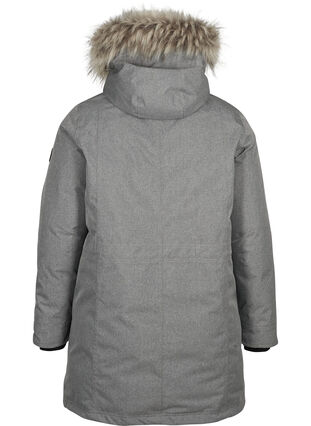 Waterproof winter jacket with a hood, Medium Grey Melange, Packshot image number 1