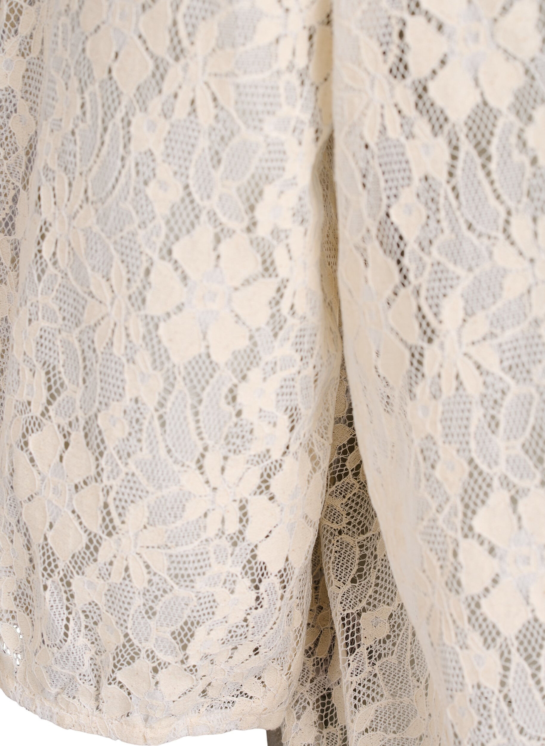Zizzifashion Lace blouse with 3/4 sleeves, Vanilla, Packshot image number 3